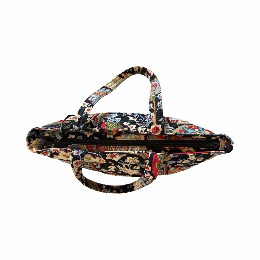 Vera Bradley Villager Versailles Floral Quilted Tote Handbag in Black Retired - Picture 4 of 12